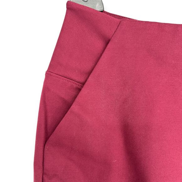 Halogen | NWT | XXL | Burgundy Field Ponte-Knit Stretchy Pull-On Pencil Skirt - Picture 5 of 10